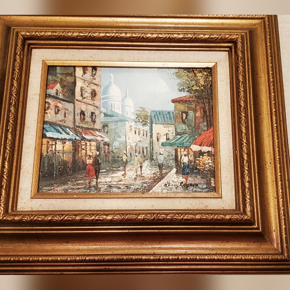 Oil Painting Original Signed Henri Henry Rogers Impressionism Solid Wood Frame